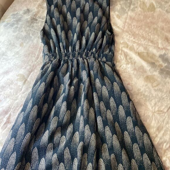 I Heart Ronson Dark Blackish Blue Sleeveless Cocktail Dress with Gold Fasteners - Picture 9 of 11